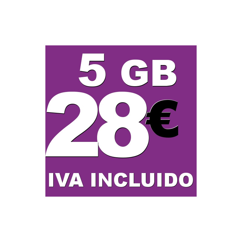 BONO 5GB 4G LTE por 28 euros iva incluido
