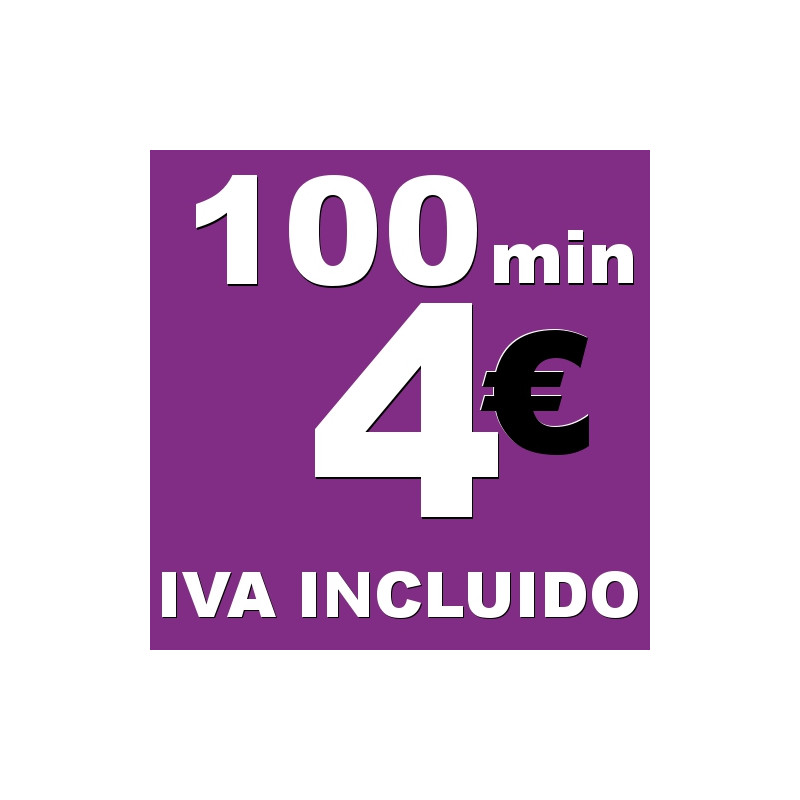 BONO voz móvil 100 minutos 4 euros iva incluido