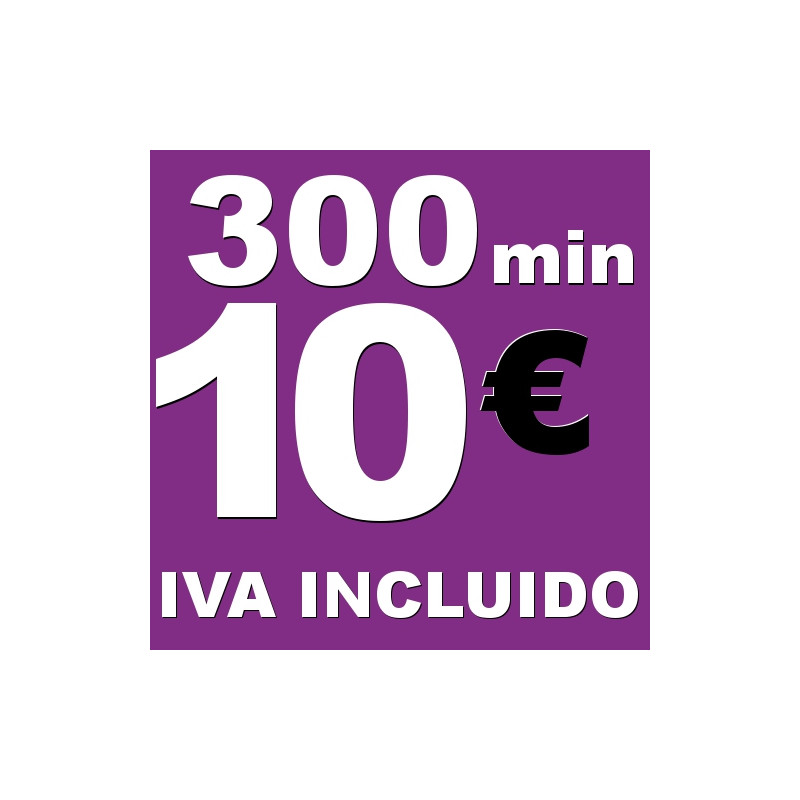 BONO voz móvil 300 minutos 10 euros iva incluido