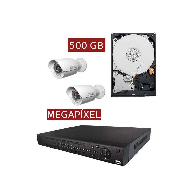 Kit videovigilancia megapíxel KITMEGA2BULL