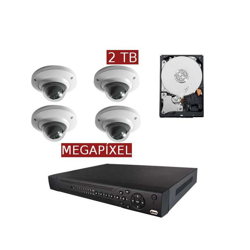 Kit videovigilancia megapíxel KITMEGA4DOM