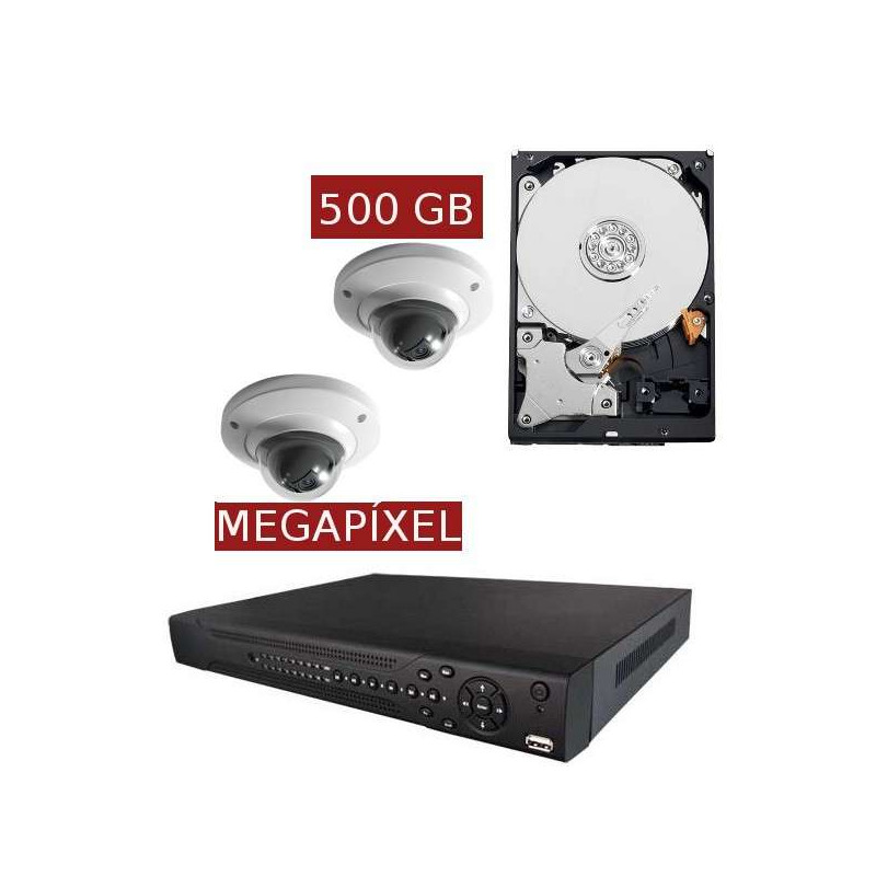 Kit videovigilancia megapíxel KITMEGA2DOM